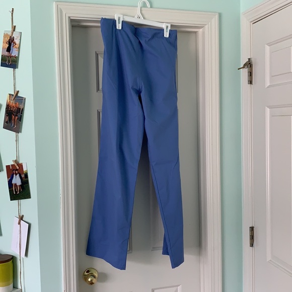 Unisex Drawstring Scrub Pants Light Blue - Picture 3 of 5